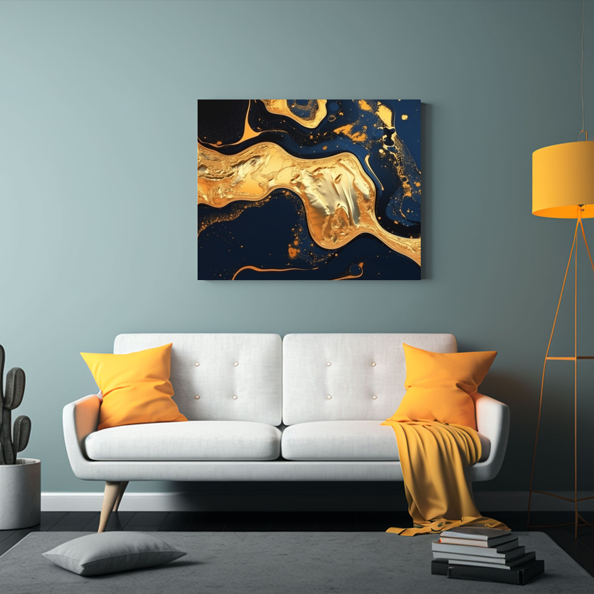 FONDO LÍQUIDO DORADO ABSTRACTO URBANO AI CREADO 30X20 CM - 2