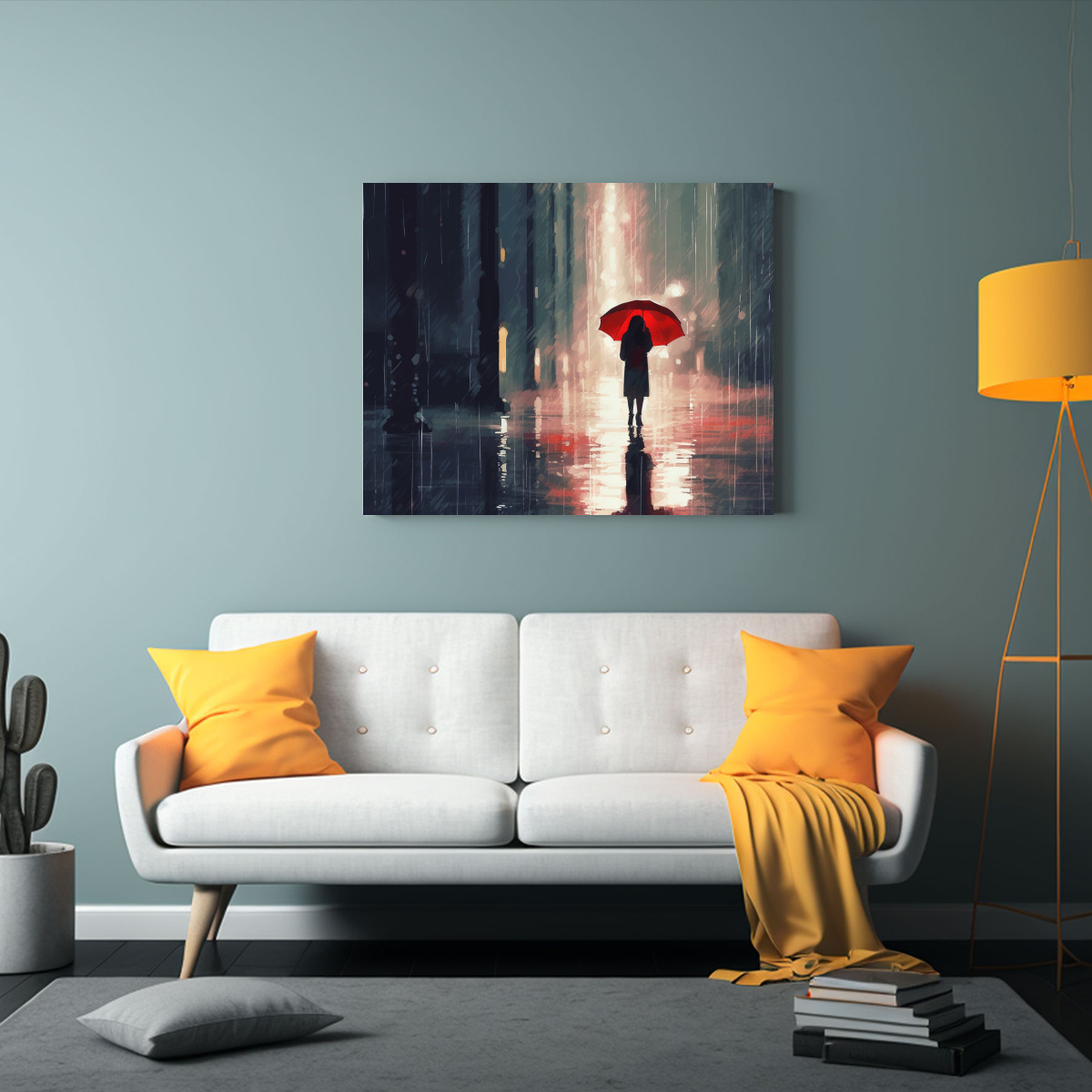 PINTURAS DE AMBIENTE LLUVIOSO DE CONCEPTO 75X50 CM - 2