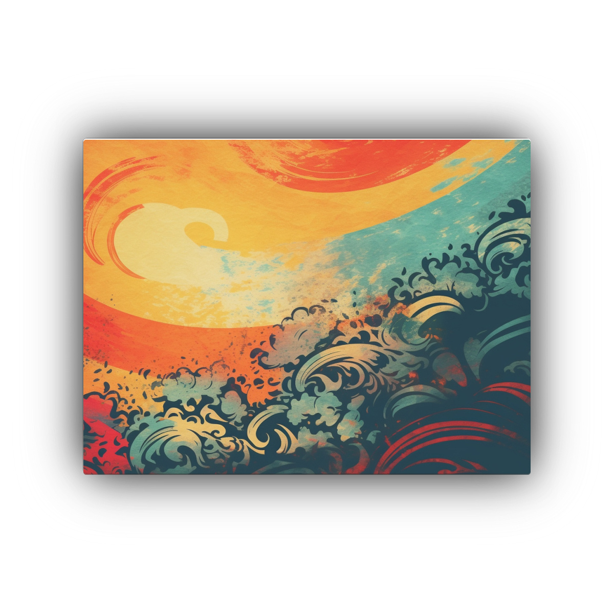 CUADRO MODERNO CON MOTIVO DE PINCEL EN LIENZO 45X30 CM - 1