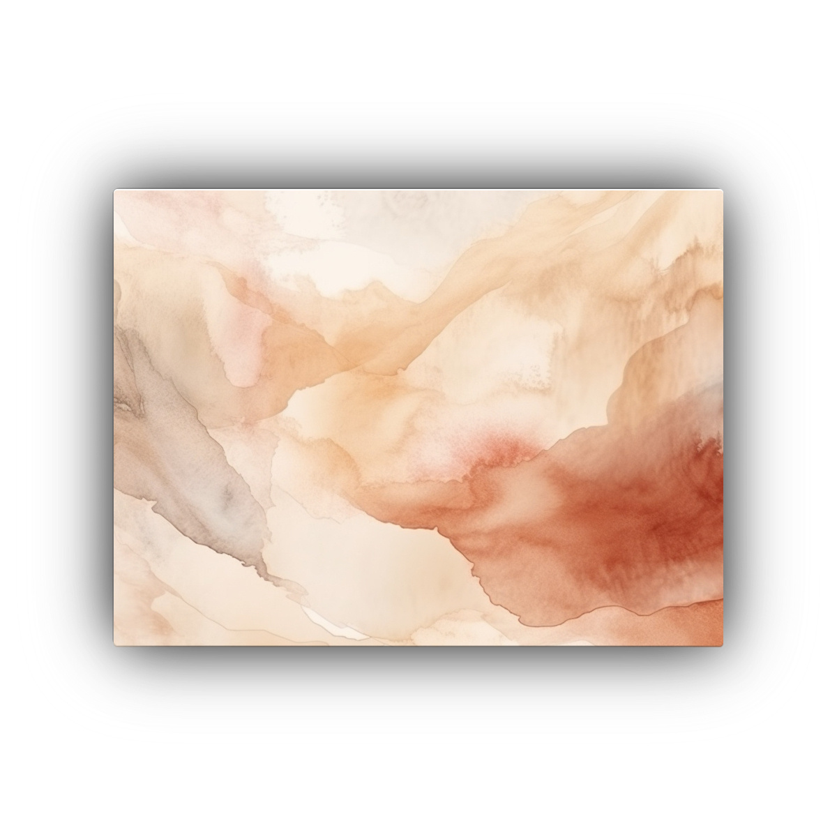 CUADRO TELA VINTAGE ABSTRACTO ACUARELA BEIGE Y 65X50 CM - 1