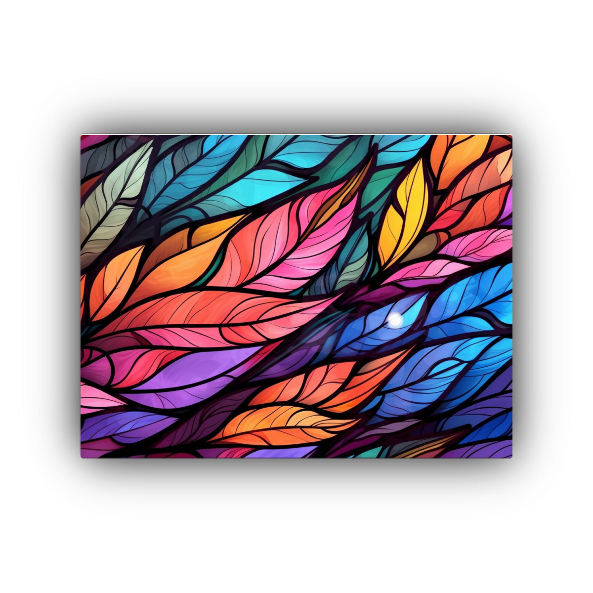 CUADRO ABSTRACTO COLORIDO EN VIDRIO MANCHADO CON 75X50 CM - 1