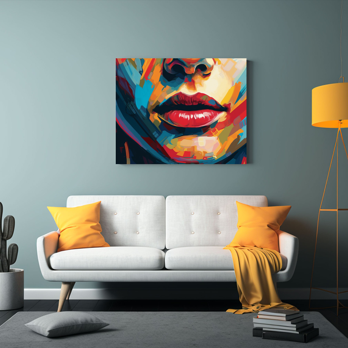 PINTURA DECORATIVA DE UNA MUJER CON LAS PALABRAS 90X60 CM - 2