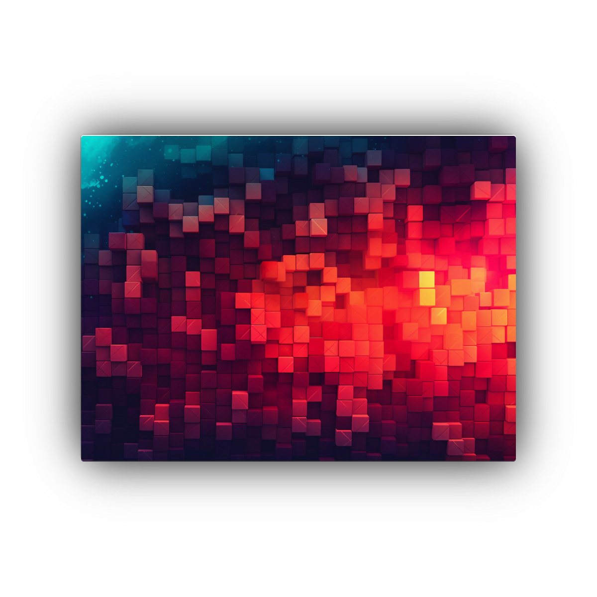 CUADRO ABSTRACTO COMBINANDO ROJO, NARANJA Y 30X20 CM - 1