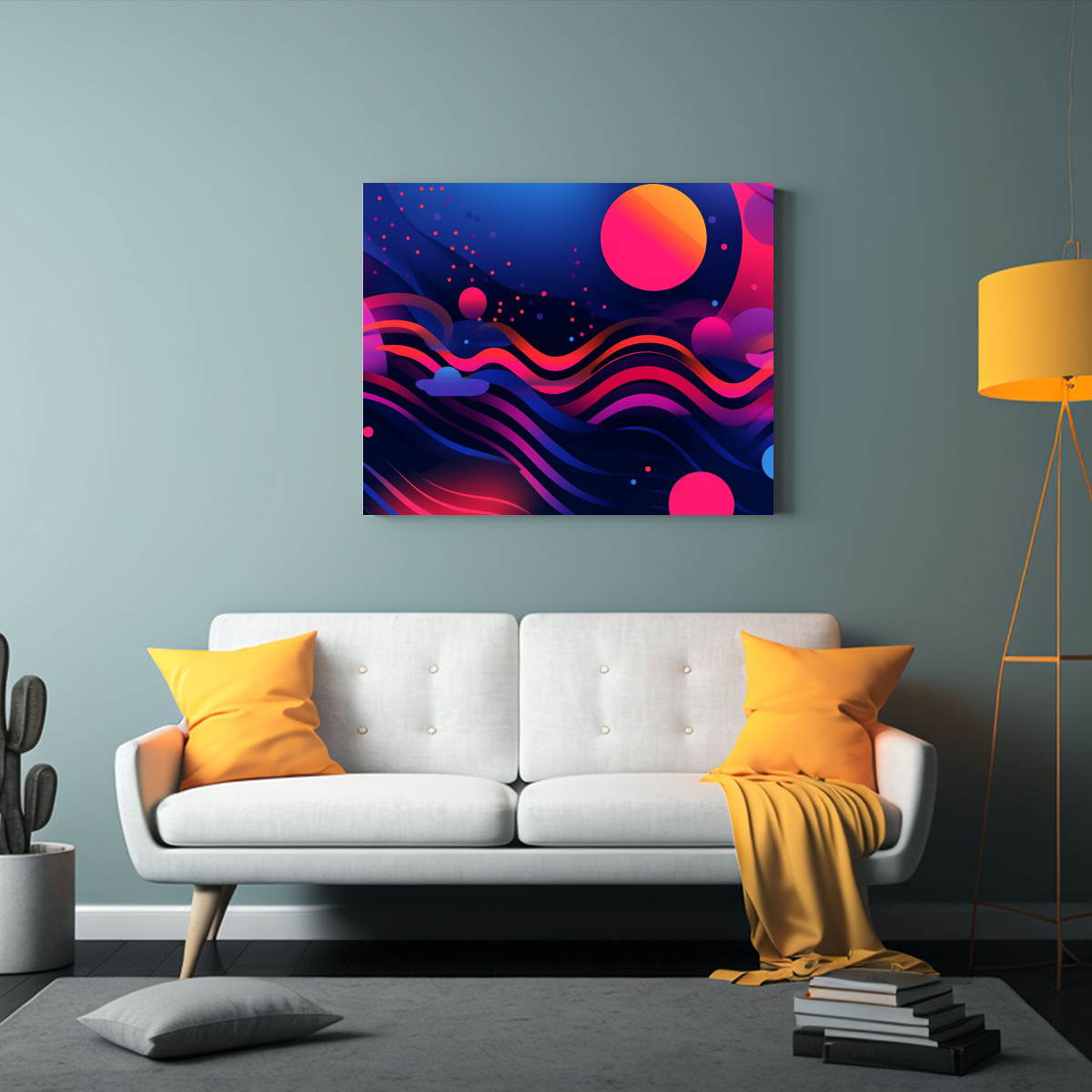PINTURA ABSTRACTA DE LÍNEAS INTENSAS PARA 65X50 CM - 2