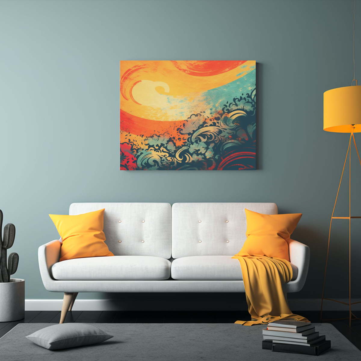 CUADRO MODERNO CON MOTIVO DE PINCEL EN LIENZO 40X30 CM - 2