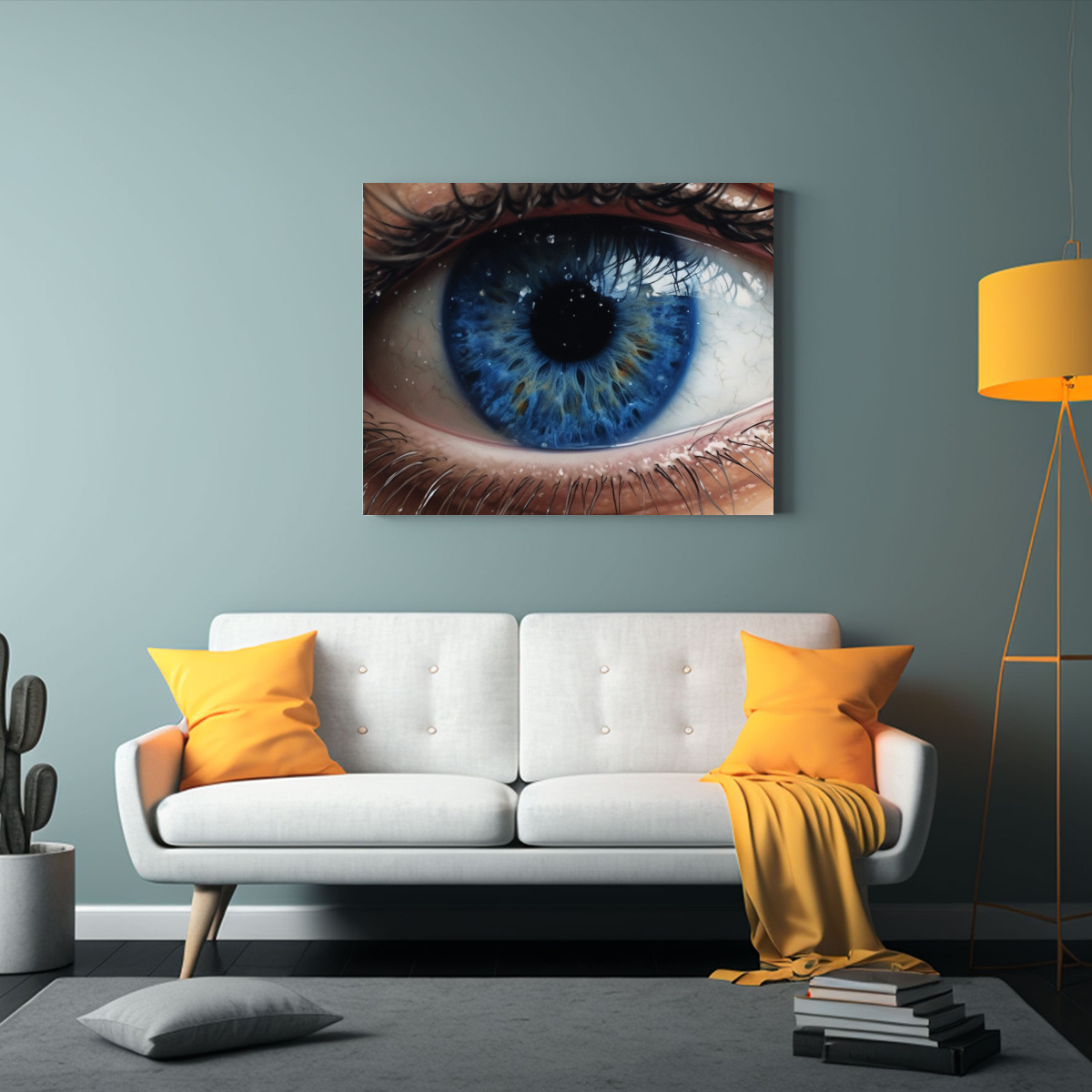 CUADRO DECORATIVO VINTAGE CON IMPRESIONANTE OJO 50X40 CM - 2