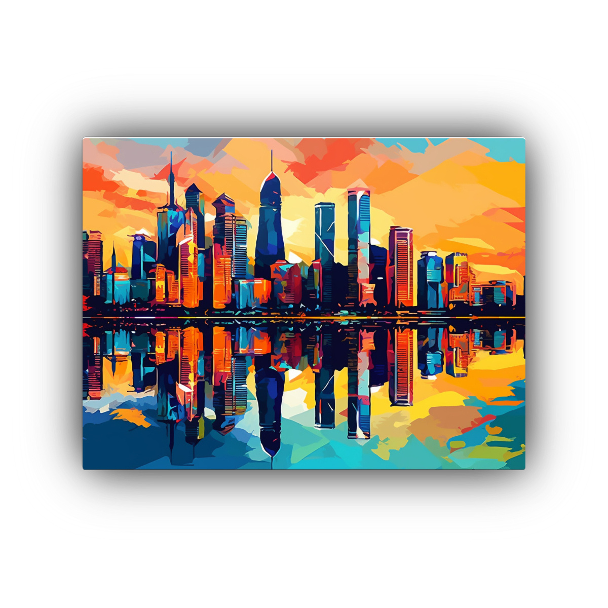 CUADROS DECORATIVOS DE ARTE POP DEL SKYLINE DE 120X80 CM - 1