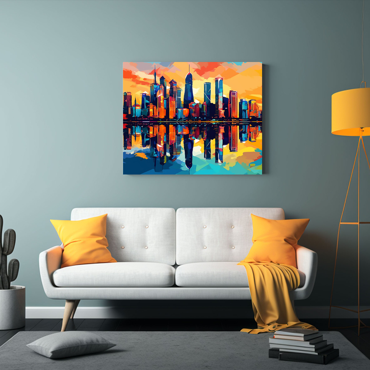 CUADROS DECORATIVOS DE ARTE POP DEL SKYLINE DE 120X80 CM - 2