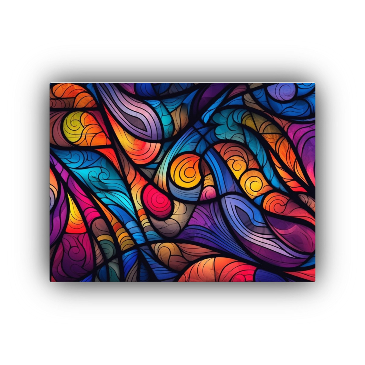 CUADRO TELA CANVAS BELLEZA VIDRIERA COLORES VIVOS 65X50 CM - 1