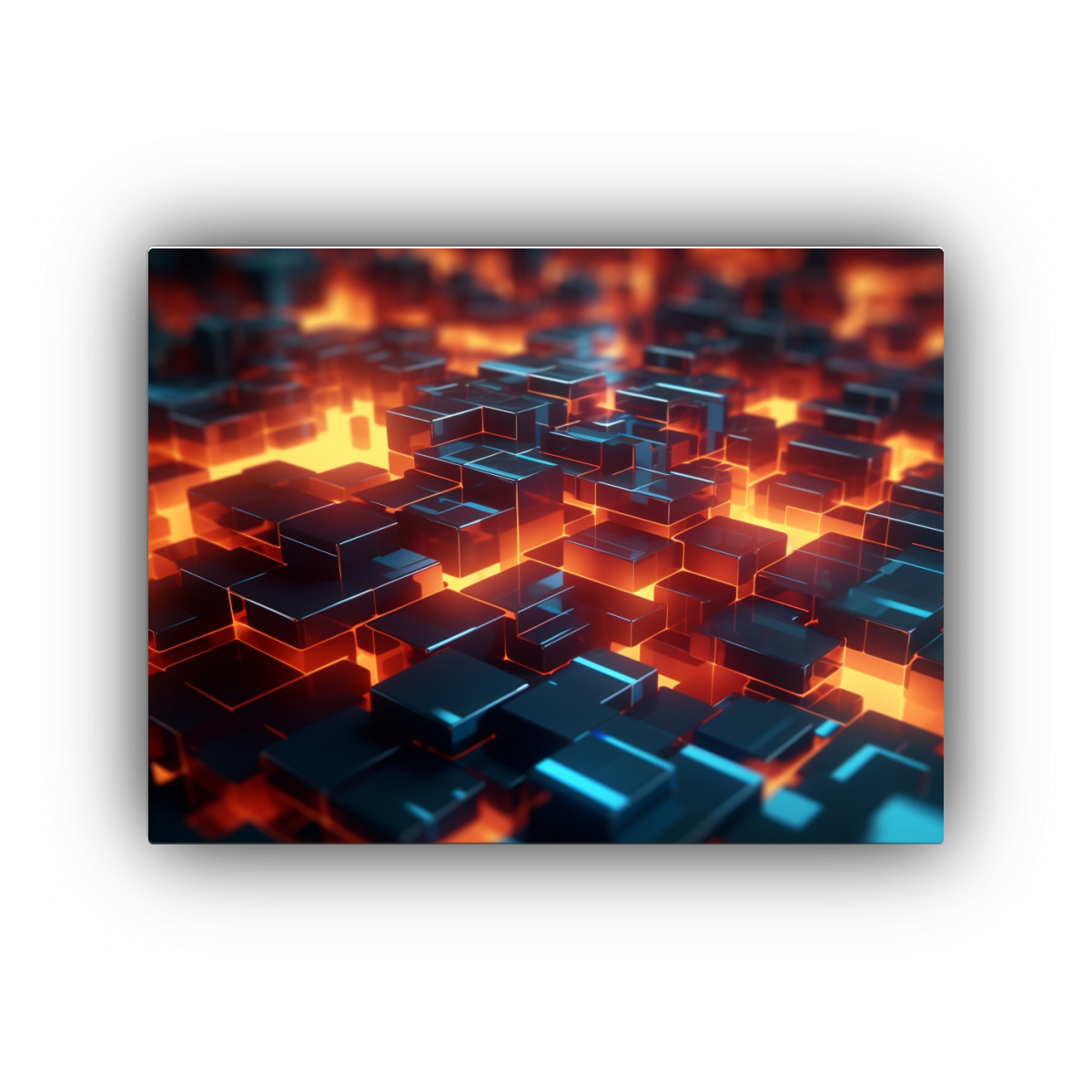 CUADRO ABSTRACTO 3D TECNOLOGÍA MODERNA FONDO 8K 90X60 CM - 1