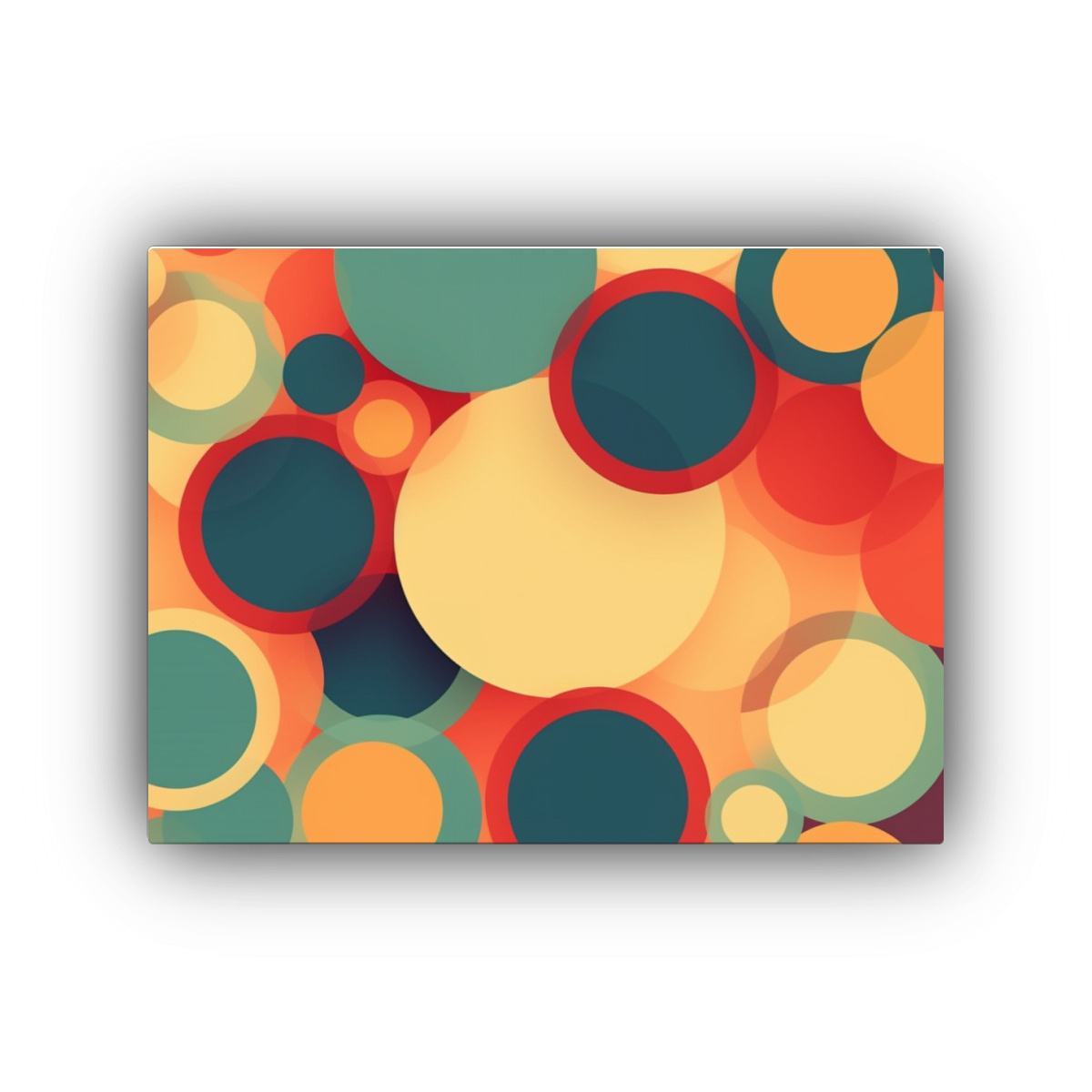 FONDO RETRO LIENZO CON CÍRCULOS COLORIDOS 75X50 CM - 1