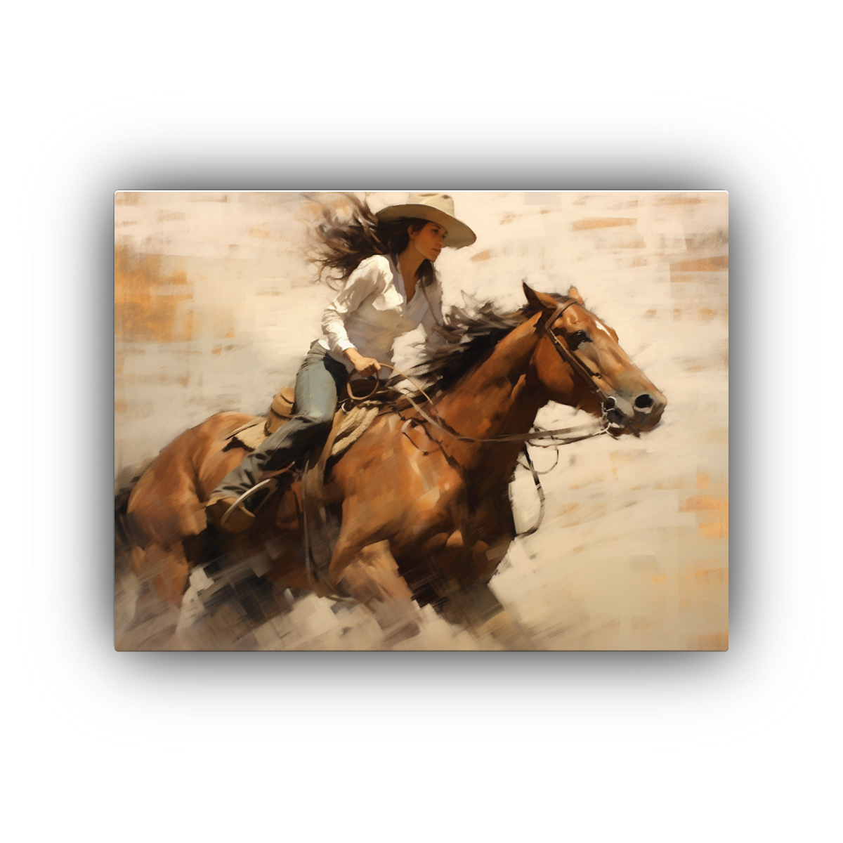 CUADRO DECORATIVO MODERNO DE MUJER CON CABELLO 65X50 CM - 1