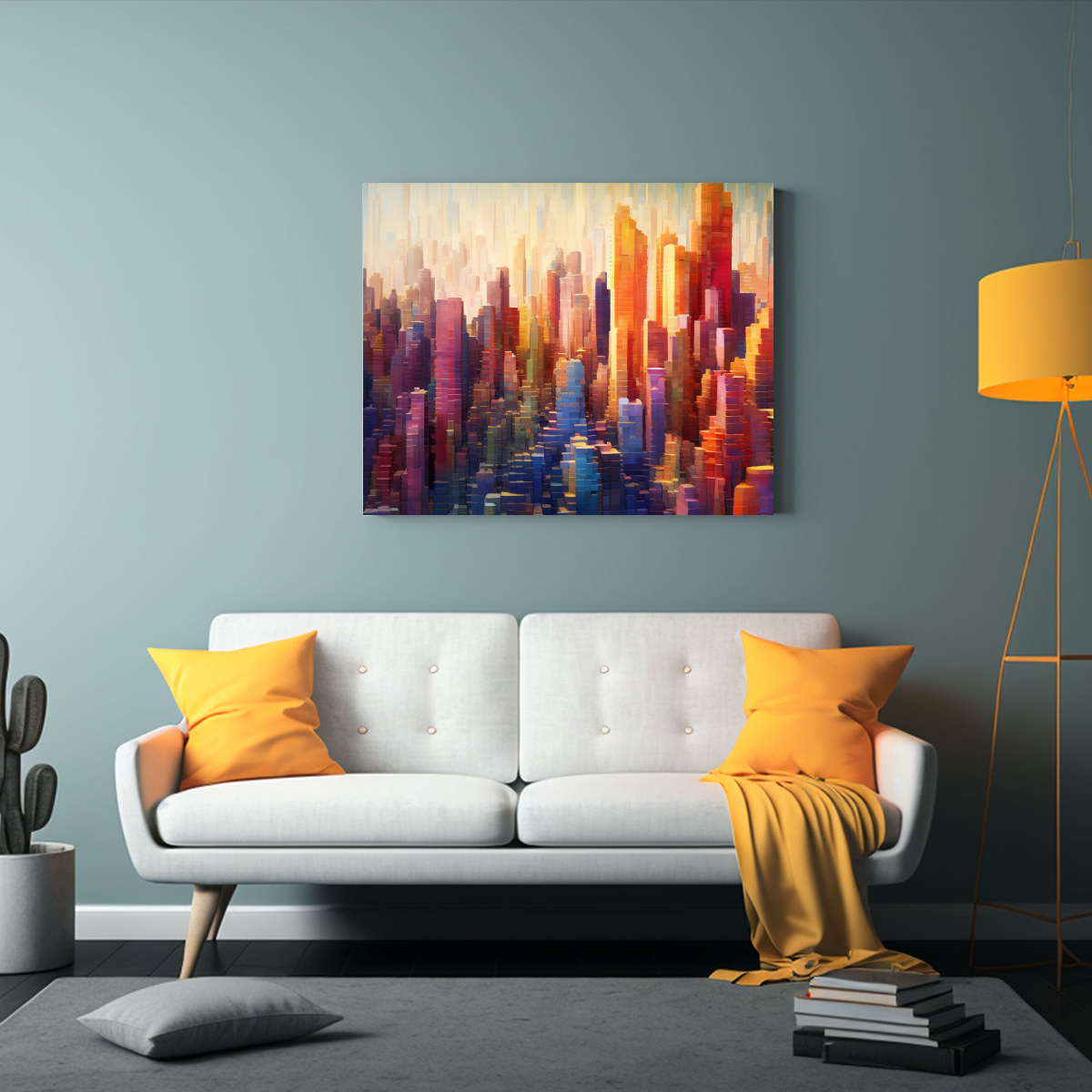 PINTURAS ABSTRACTAS DE UNA CIUDAD INCREÍBLEMENTE 30X20 CM - 2