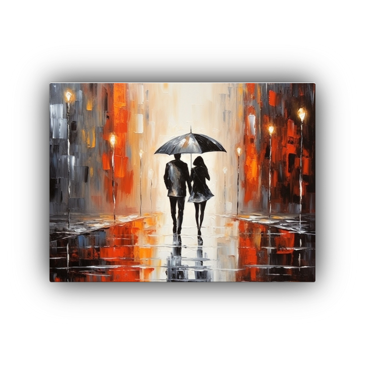 CUADRO ABSTRACTO RAINY MANHATTAN ROMANCE CON 120X80 CM - 1