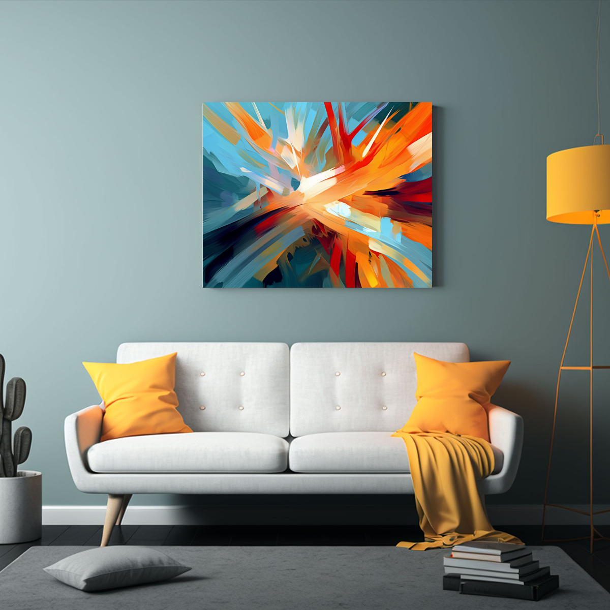 CUADRO ABSTRACTO VIBRANTE PARA DECORACIÓN MODERNA 50X40 CM - 2
