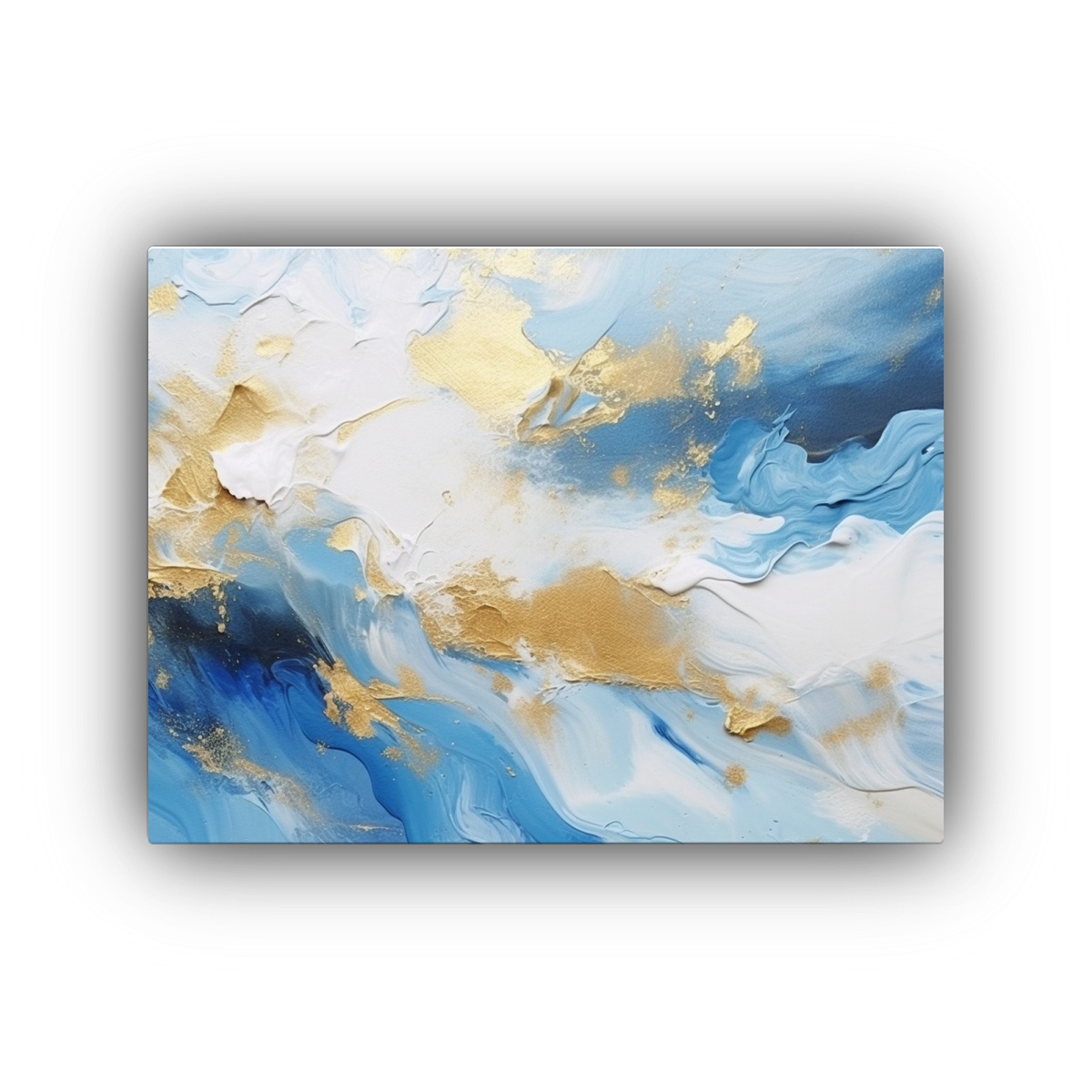 PINTURA ABSTRACTA CLÁSICA EN LIENZO AZUL Y 65X50 CM - 1