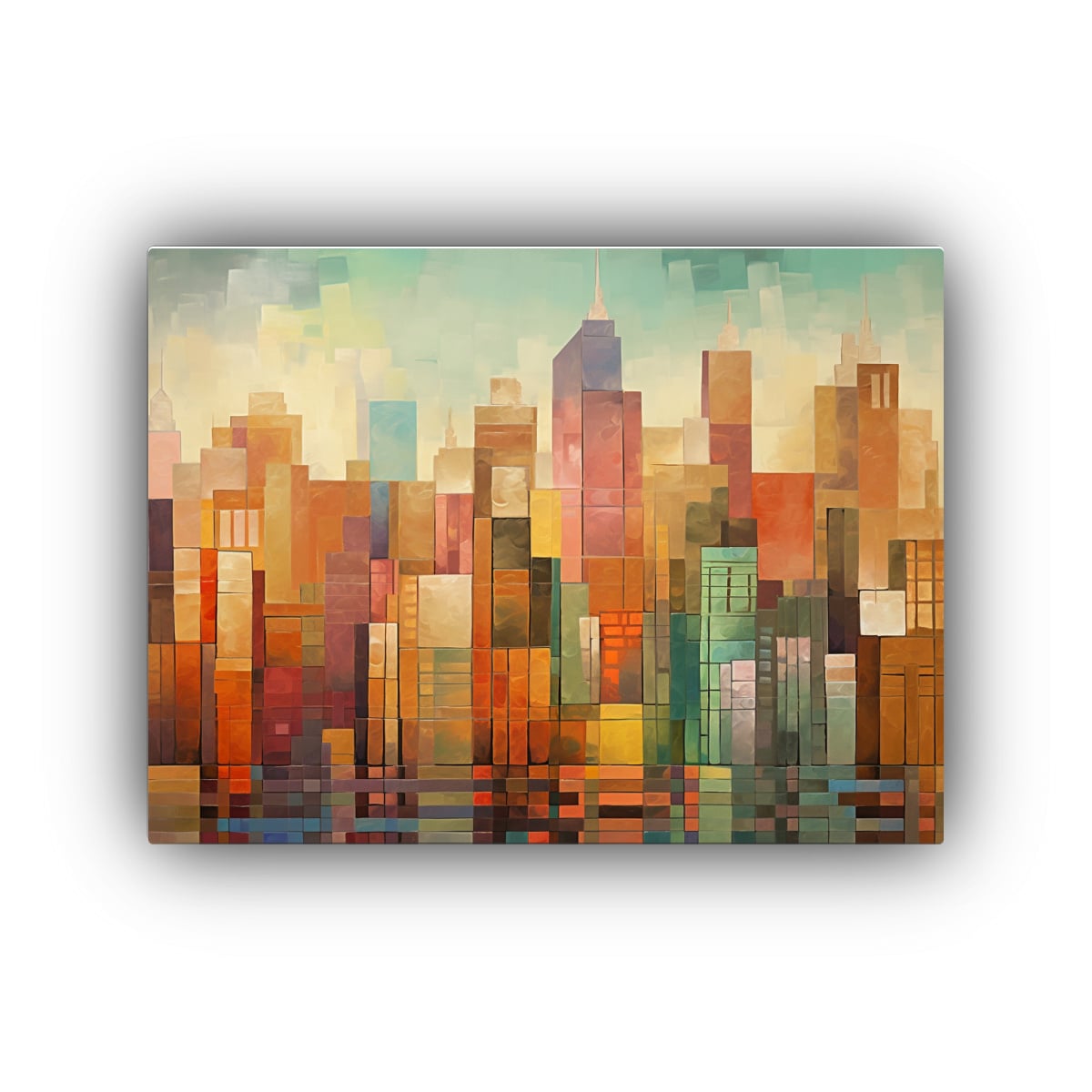 PINTURA CIUDAD ENCANTADORA CON EDIFICIOS DE 65X50 CM - 1