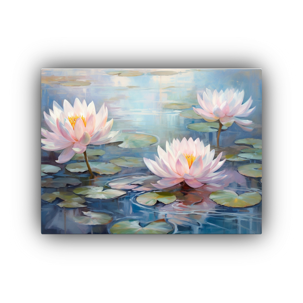 CUADRO RECTANGULAR DE ACUARELA FRESCO CON LIRIOS 50X40 CM - 1