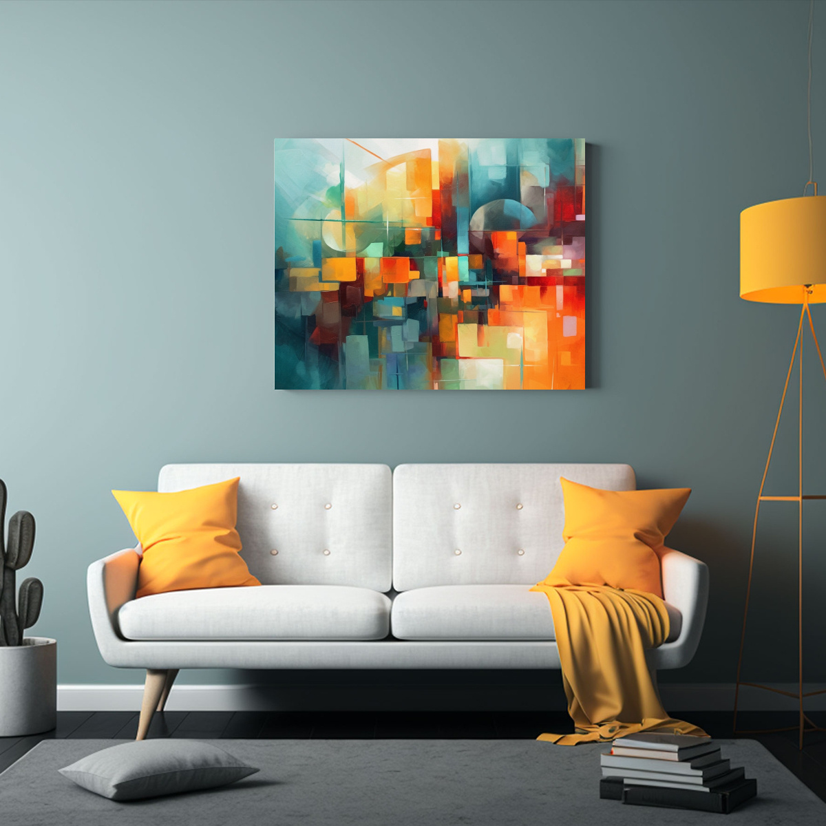 PINTURA DECORATIVA ABSTRACTA INNOVADORA CON 90X60 CM - 2