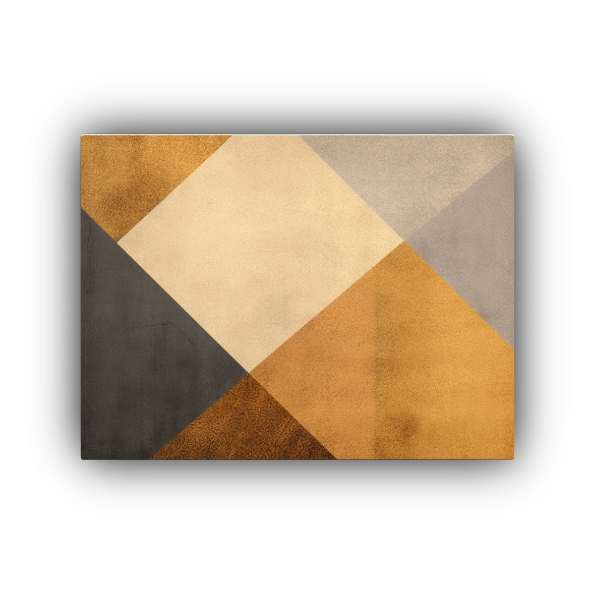 PINTURA DE PARED GEOMÉTRICA EN TONOS CÁLIDOS 120X80 CM - 1