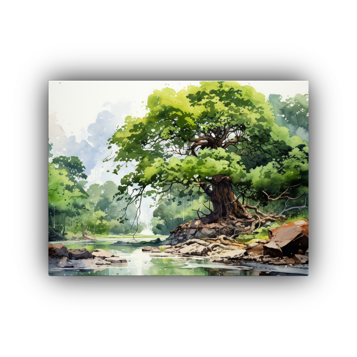 CUADRO TELA ALTA CALIDAD BONITO ÁRBOL KAURI 90X60 CM - 1