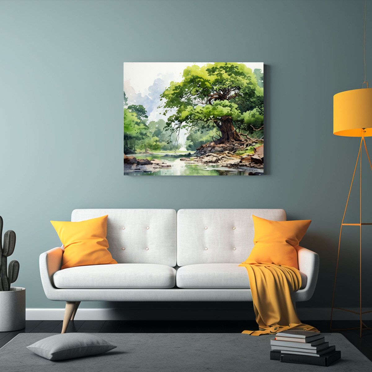 CUADRO TELA ALTA CALIDAD BONITO ÁRBOL KAURI 90X60 CM - 2