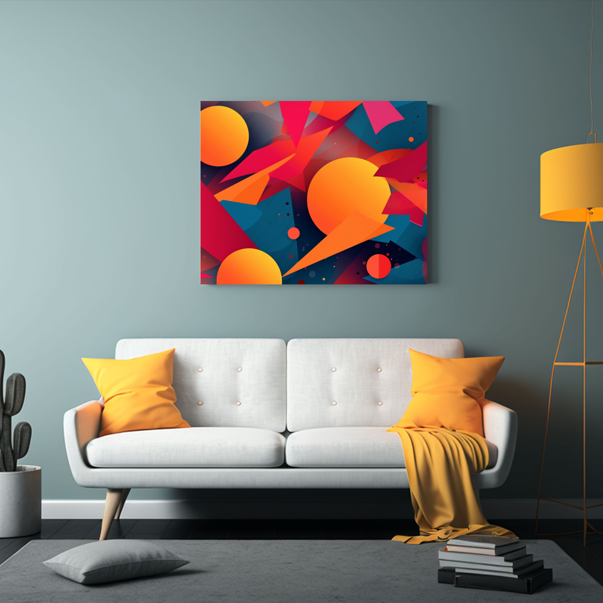 PINTURAS DECORATIVAS EN LIENZO CON FORMAS DE 40X30 CM - 2