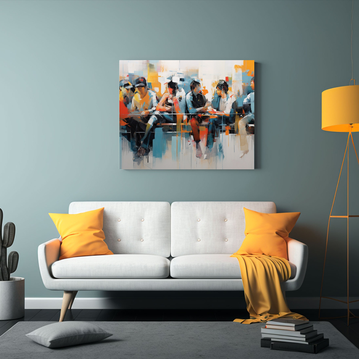 ARTE DE PARED ABSTRACTO EXPRESIVO PARA CUARTO: 50X40 CM - 2