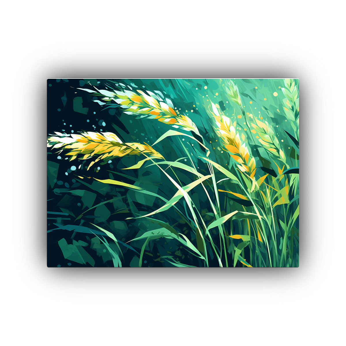 CUADRO LIENZO IMAGEN SIMETRÍA AVENA GRANOS 90X60 CM - 1