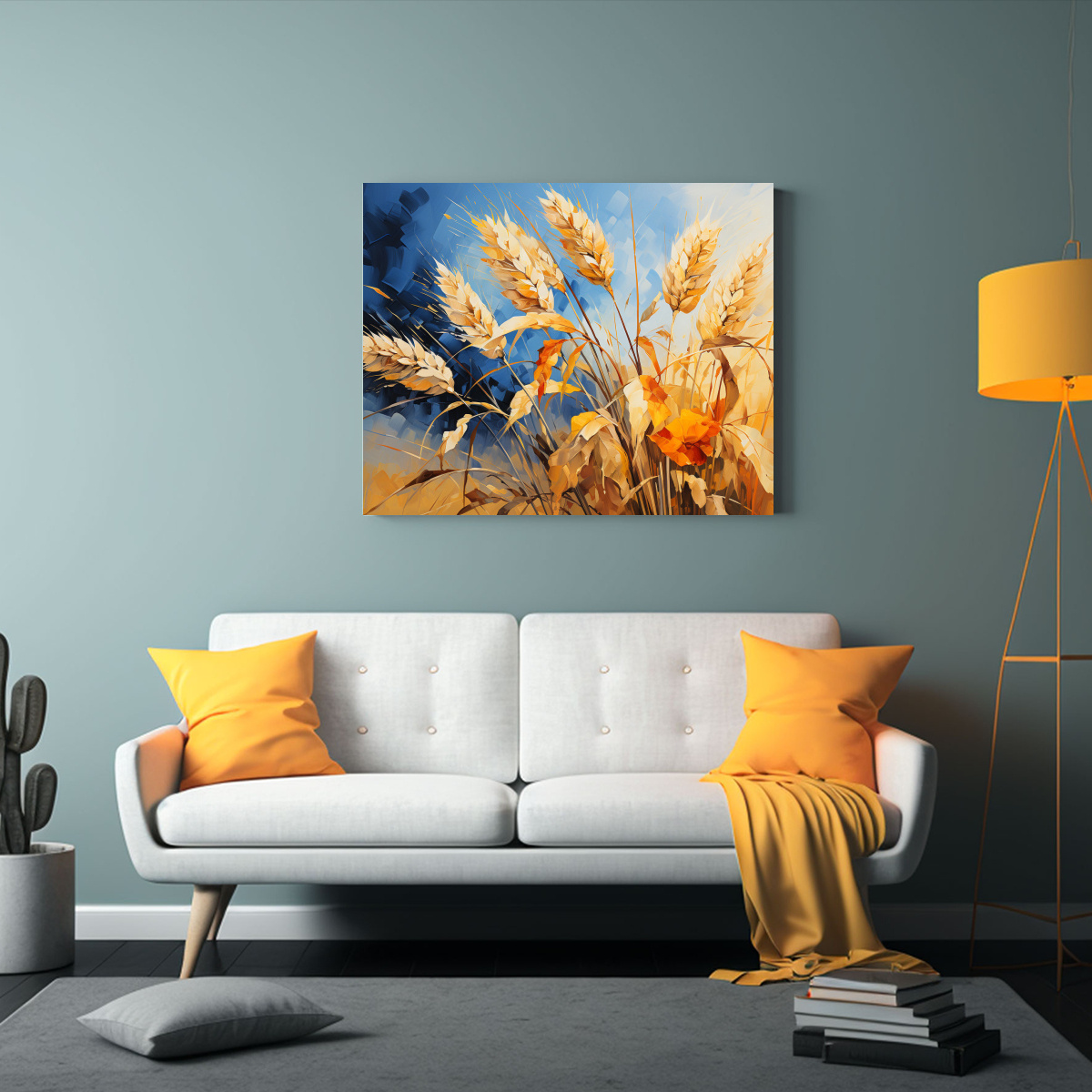 CUADRO DE LIENZO TONOS SIMÉTRICOS A GRANOS DE 60X40 CM - 2