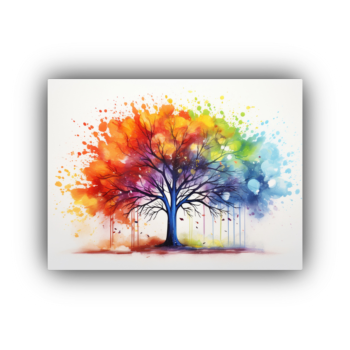 CUADRO CREATIVO POP ART ÁRBOL ARCOÍRIS PINTURA 50X40 CM - 1