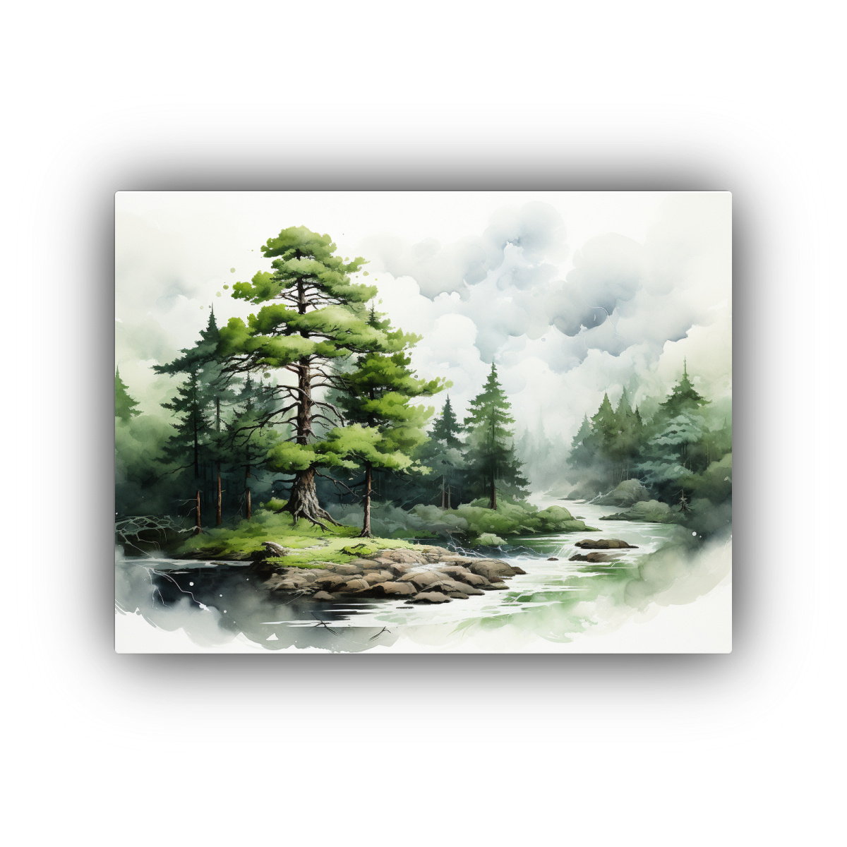 PINTURA ABSTRACTA BONITA DE LIENZO CON ÁRBOL DE 75X50 CM - 1