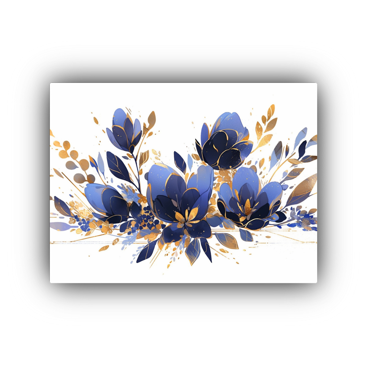 CUADRO MODERNO AMBIENTE NEONOIR ORO Y AZUL CON 45X30 CM - 1