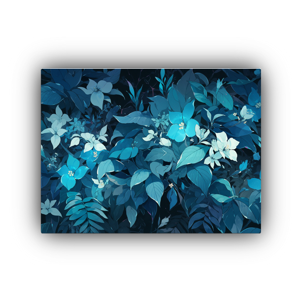 PINTURA DECORATIVA DE PARED EN TONOS TURQUESA Y 60X40 CM - 1