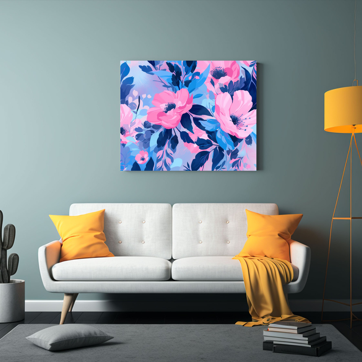 CUADRO MODERNO ACRÍLICO LIENZO BASTIDOR MADERA 65X50 CM - 2