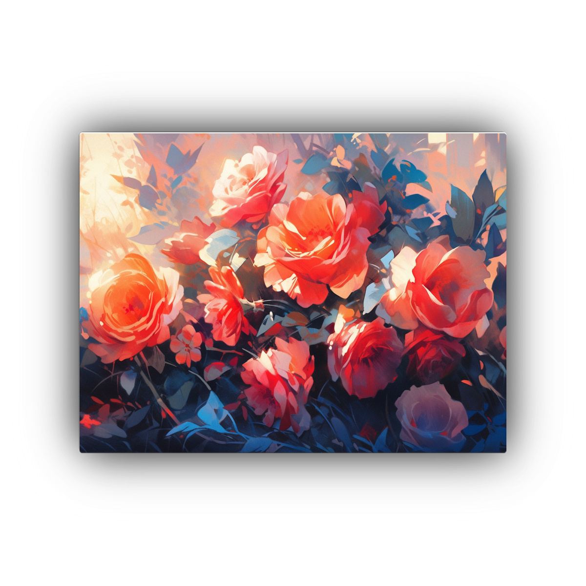 CUADRO MODERNO ALEGRE CON VIBRANTES FLORES EN 40X30 CM - 1