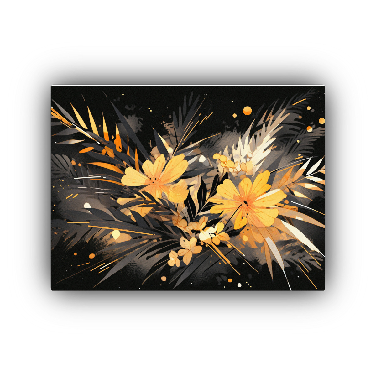 CUADRO ESPECTACULAR FANTASÍA EN AMARILLO Y 30X20 CM - 1