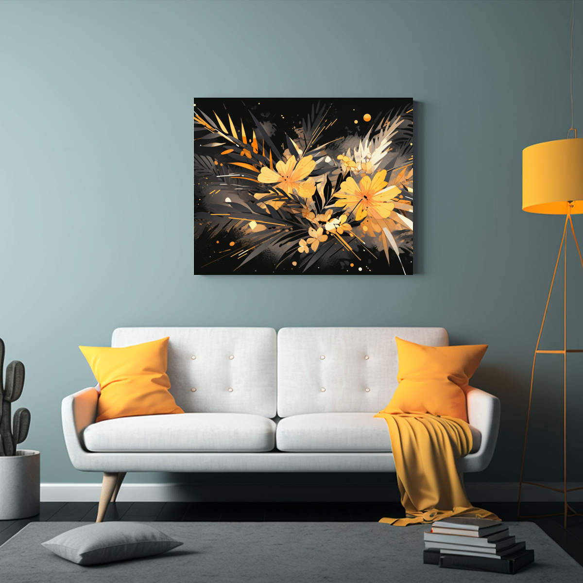 CUADRO ESPECTACULAR FANTASÍA EN AMARILLO Y 30X20 CM - 2