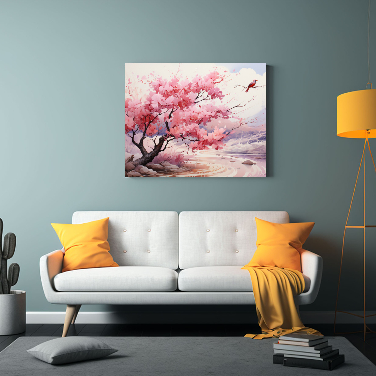 HERMOSO BASTIDOR MADERA OCOTILLO ÁRBOL ABSTRACTO 120X80 CM - 2