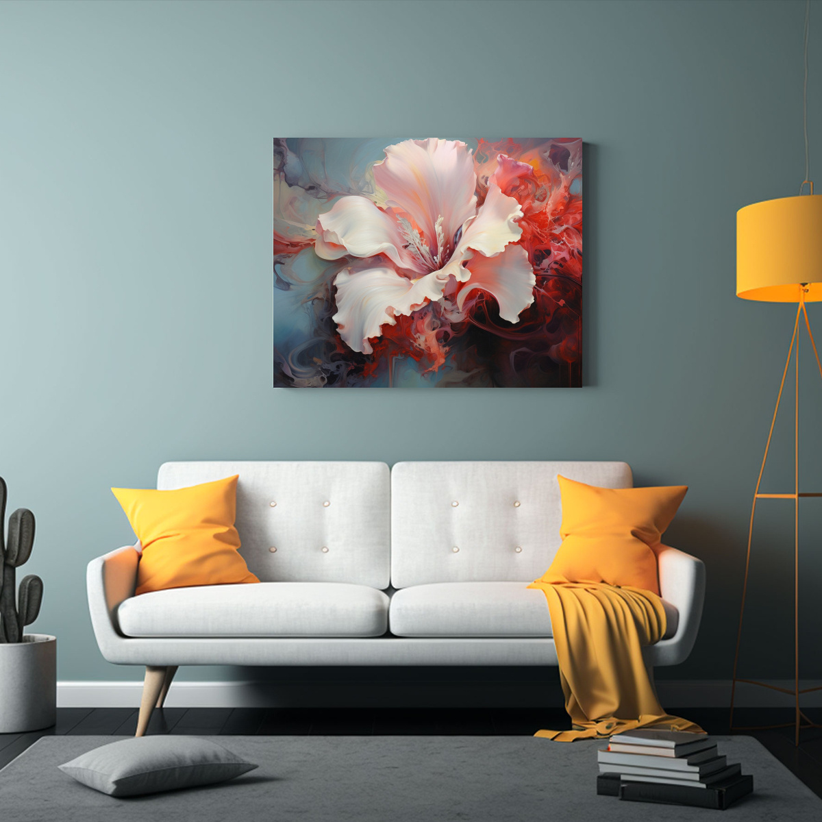 PINTURAS ABSTRACTAS DE FLORES DETALLADAS EN ÓLEO. 50X40 CM - 2