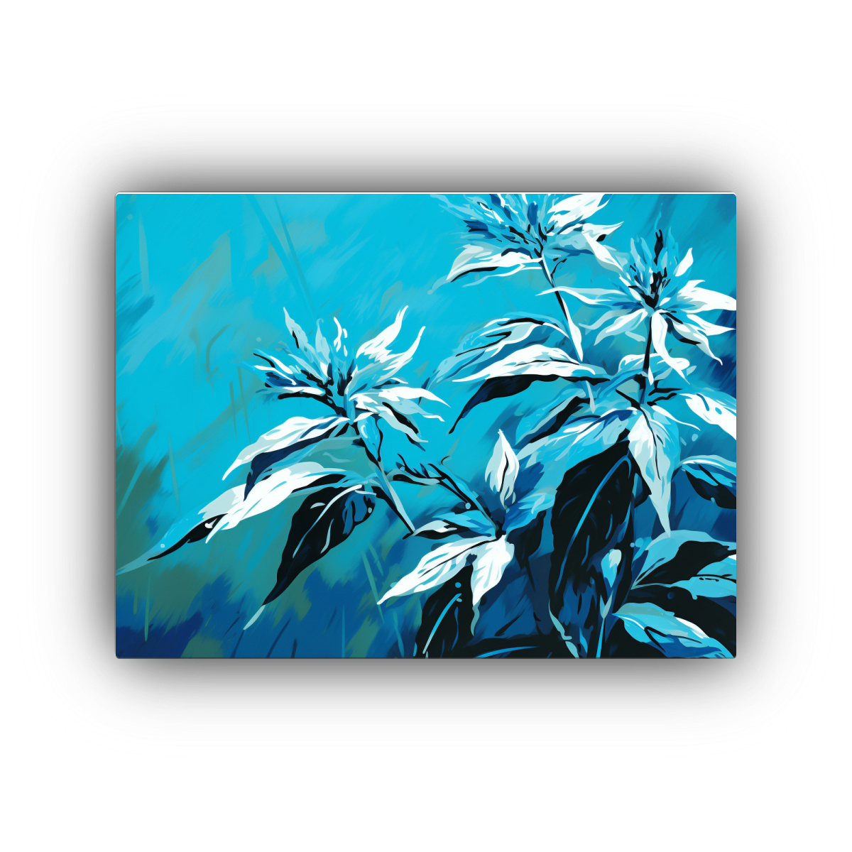 CUADROS DECORATIVOS DE QUINOA EN TURQUESA Y AZUL 40X30 CM - 1