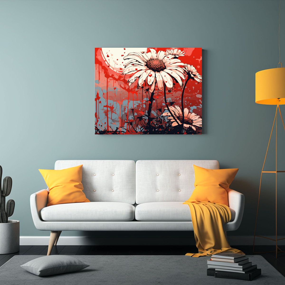 CUADRO DISEÑO HABITACIÓN CON HERBAS DE 120X80 CM - 2