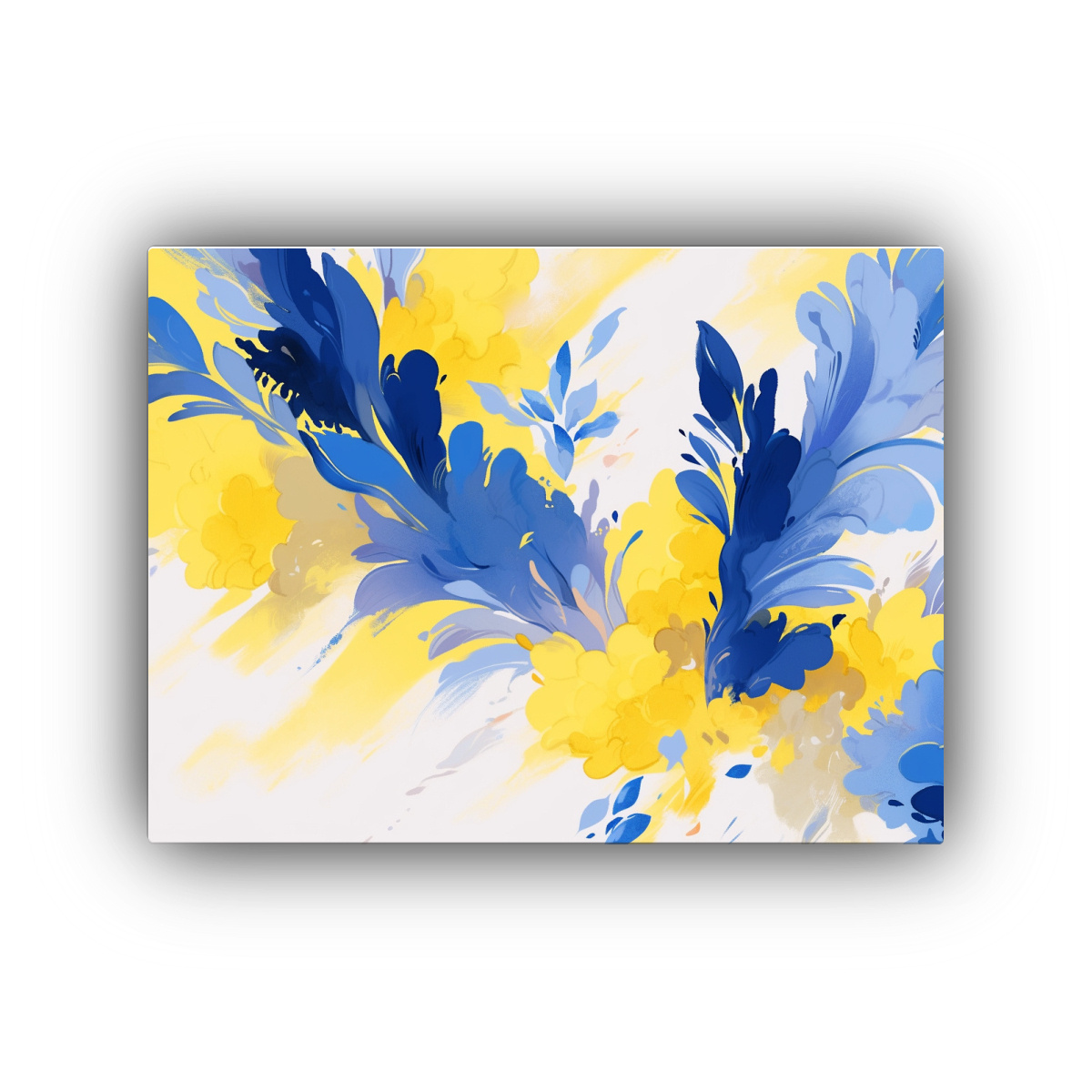 CUADRO CONCEPTUAL CON COLORES AMARILLO Y AZUL, 50X40 CM - 1