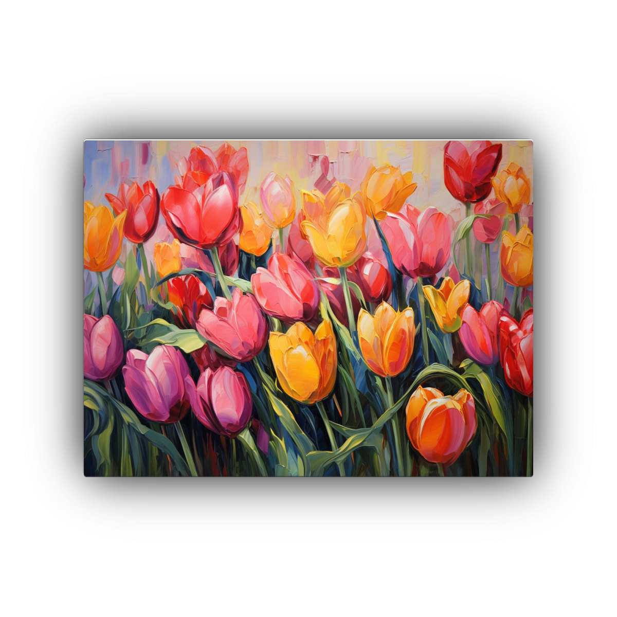 PINTURA ABSTRACTA DE TULIPANES DETALLADOS EN 45X30 CM - 1