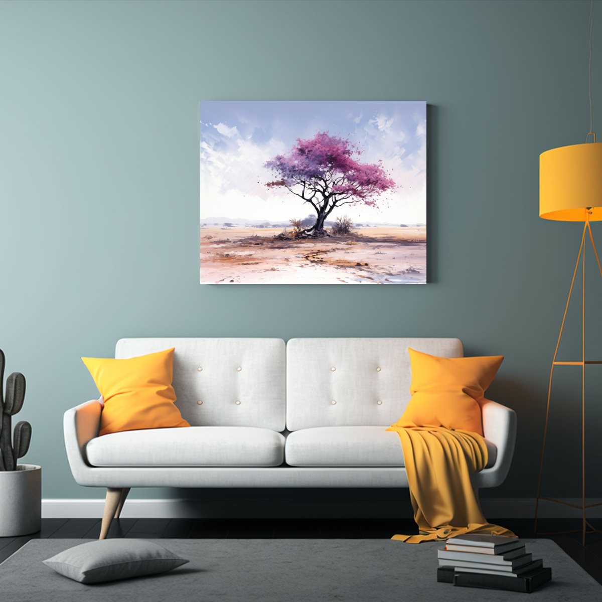 PINTURAS ABSTRACTAS CON COLORES ROSA Y AZUL 120X80 CM - 2