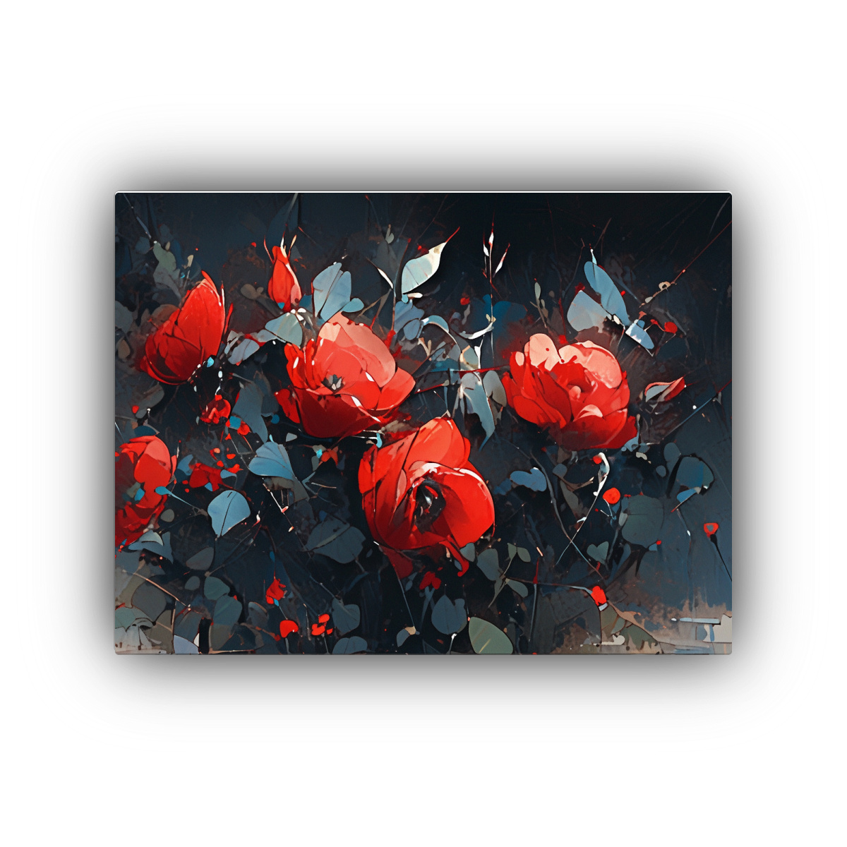 CUADRO EN LIENZO FLORES TONOS MÁGICOS ESTILO 40X30 CM - 1