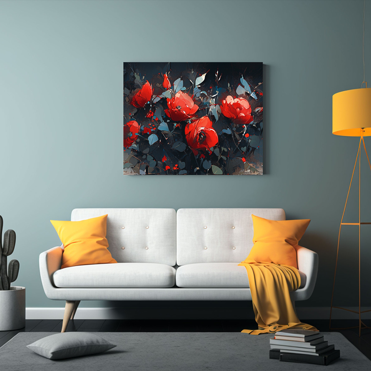 CUADRO EN LIENZO FLORES TONOS MÁGICOS ESTILO 40X30 CM - 2