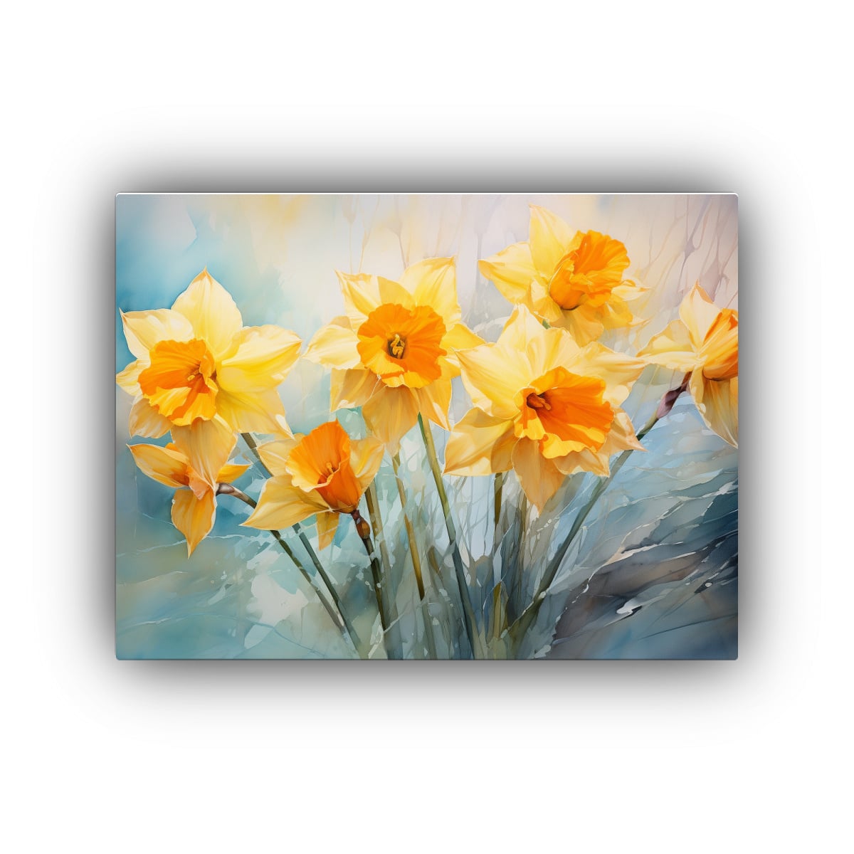 FLORES DE NARCISOS AMARILLOS Y NARANJAS EN 40X30 CM - 1