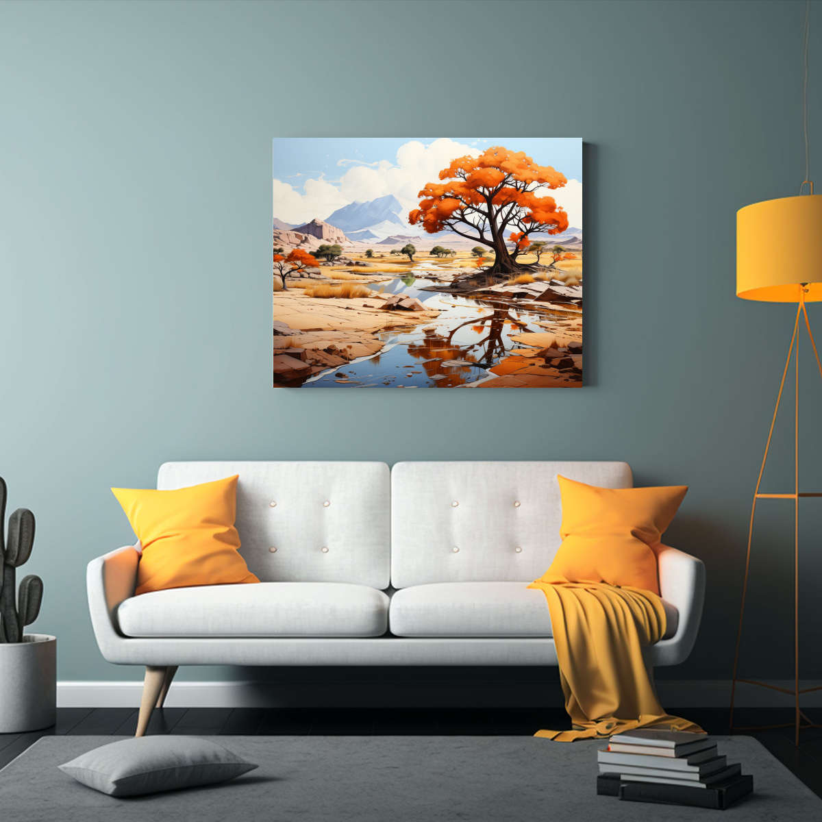PINTURA ABSTRACTA DE JOSHUA TREE EN COLORES 30X20 CM - 2