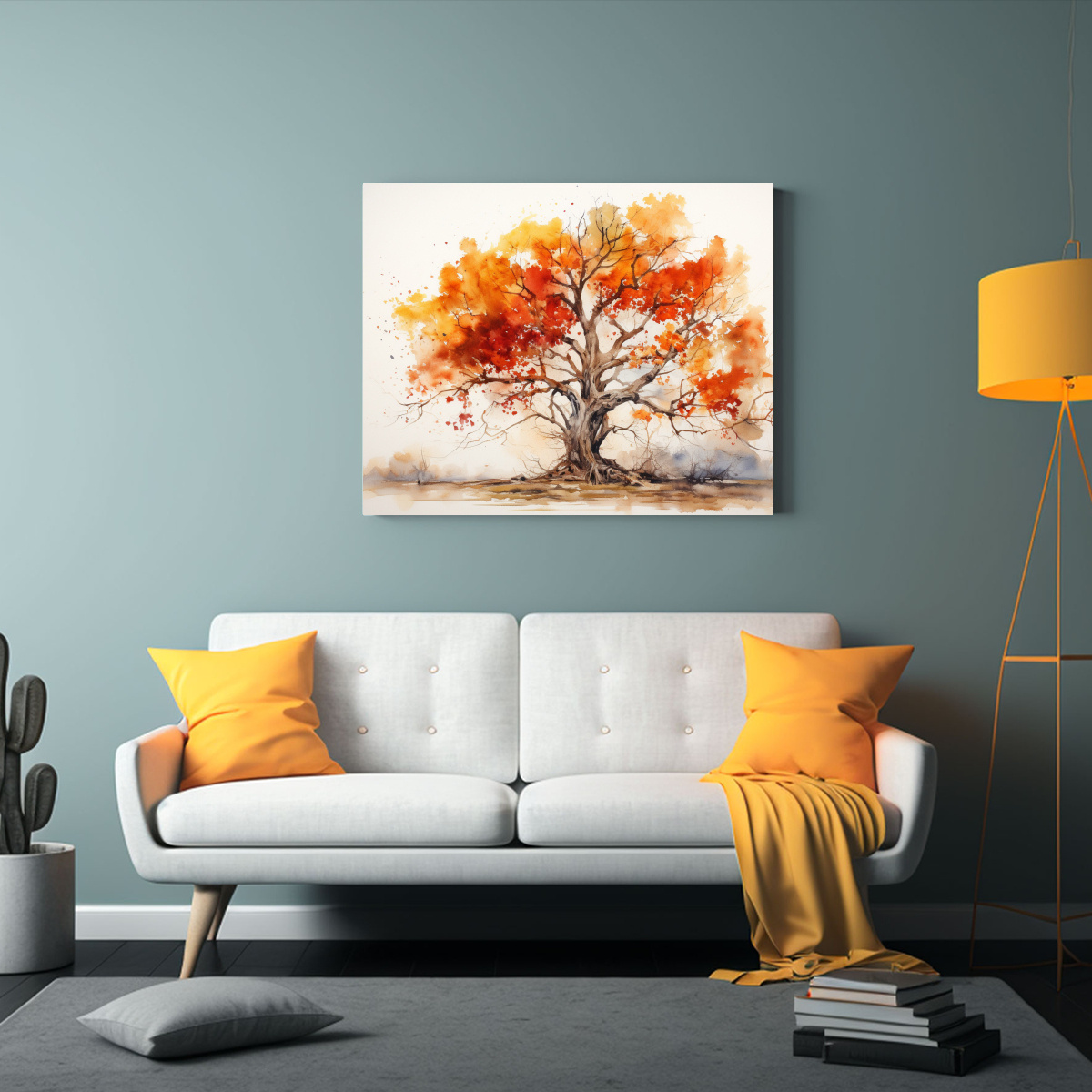 PINTURA ABSTRACTA EN TONOS ROJO Y NARANJA DE UN 90X60 CM - 2